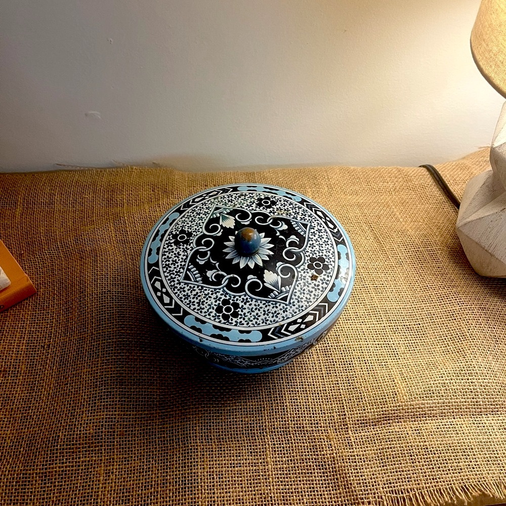 Blue and Black Decorative Bowl